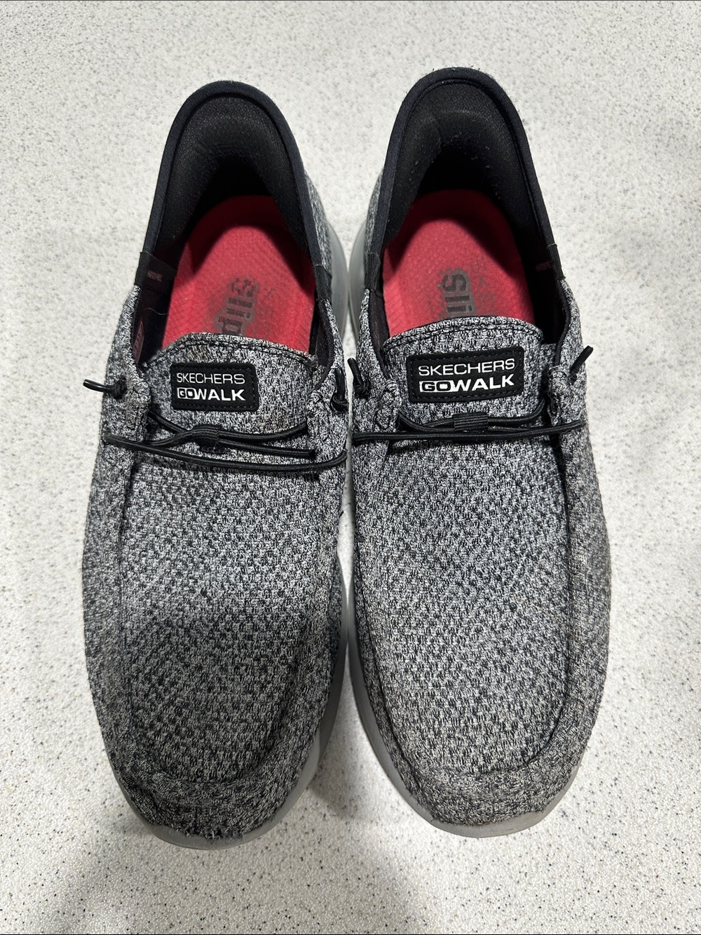 Skechers GOwalk Men's Charcoal Knit Slip-On Loafers